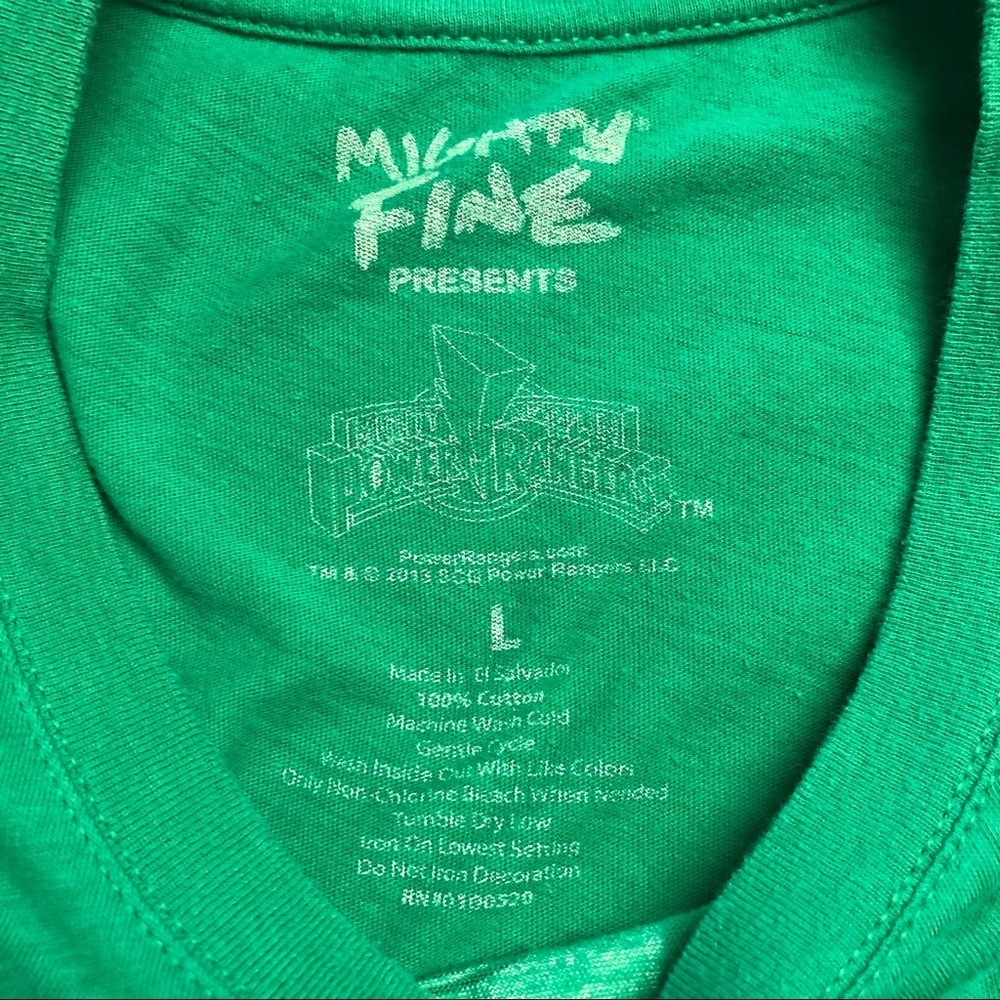 Mighty Fine Green Power Ranger T Shirt Sz L - Picture 8 of 9